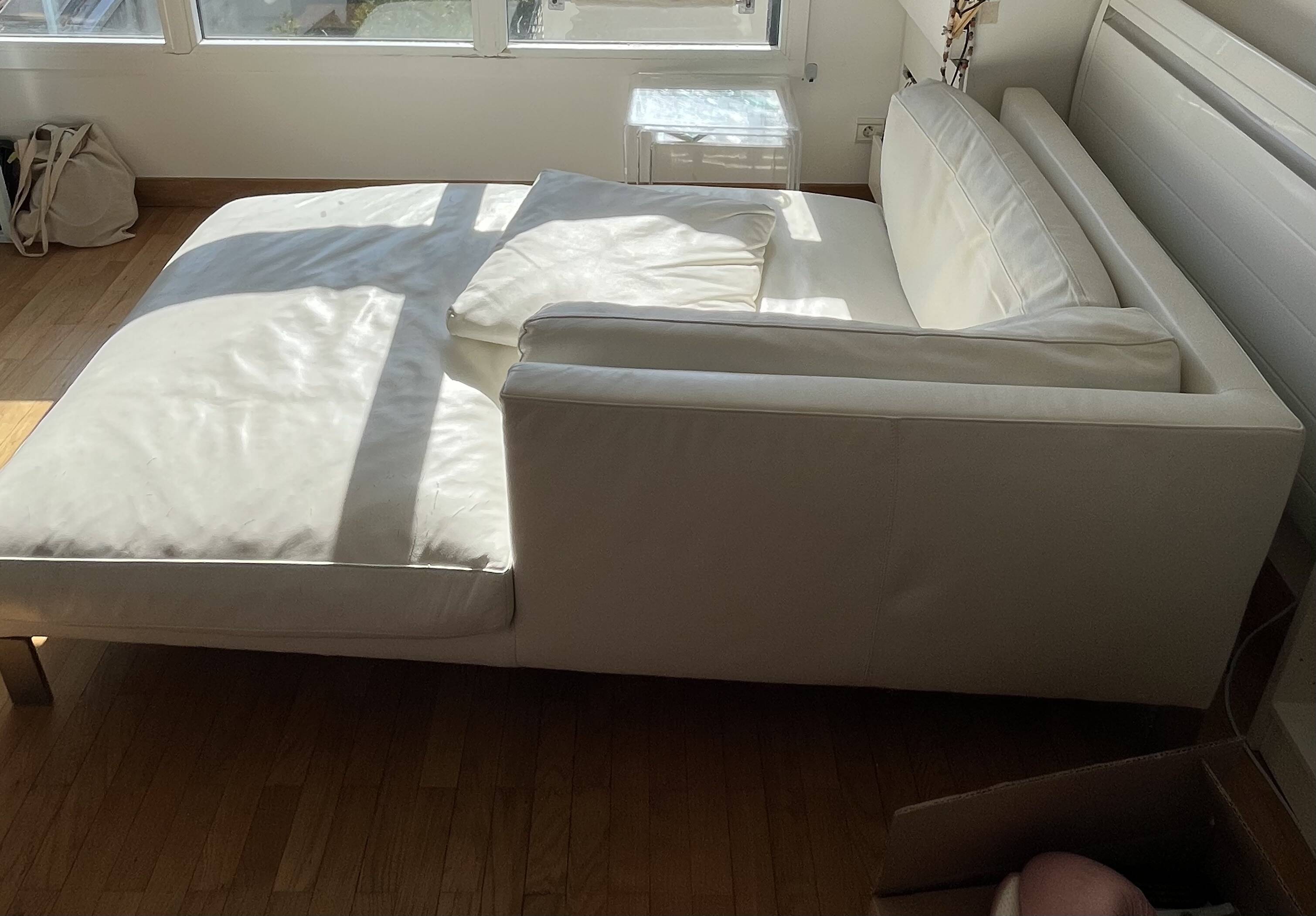 Méridienne Habitat blanche – 175 × 100 cm – excellent confort