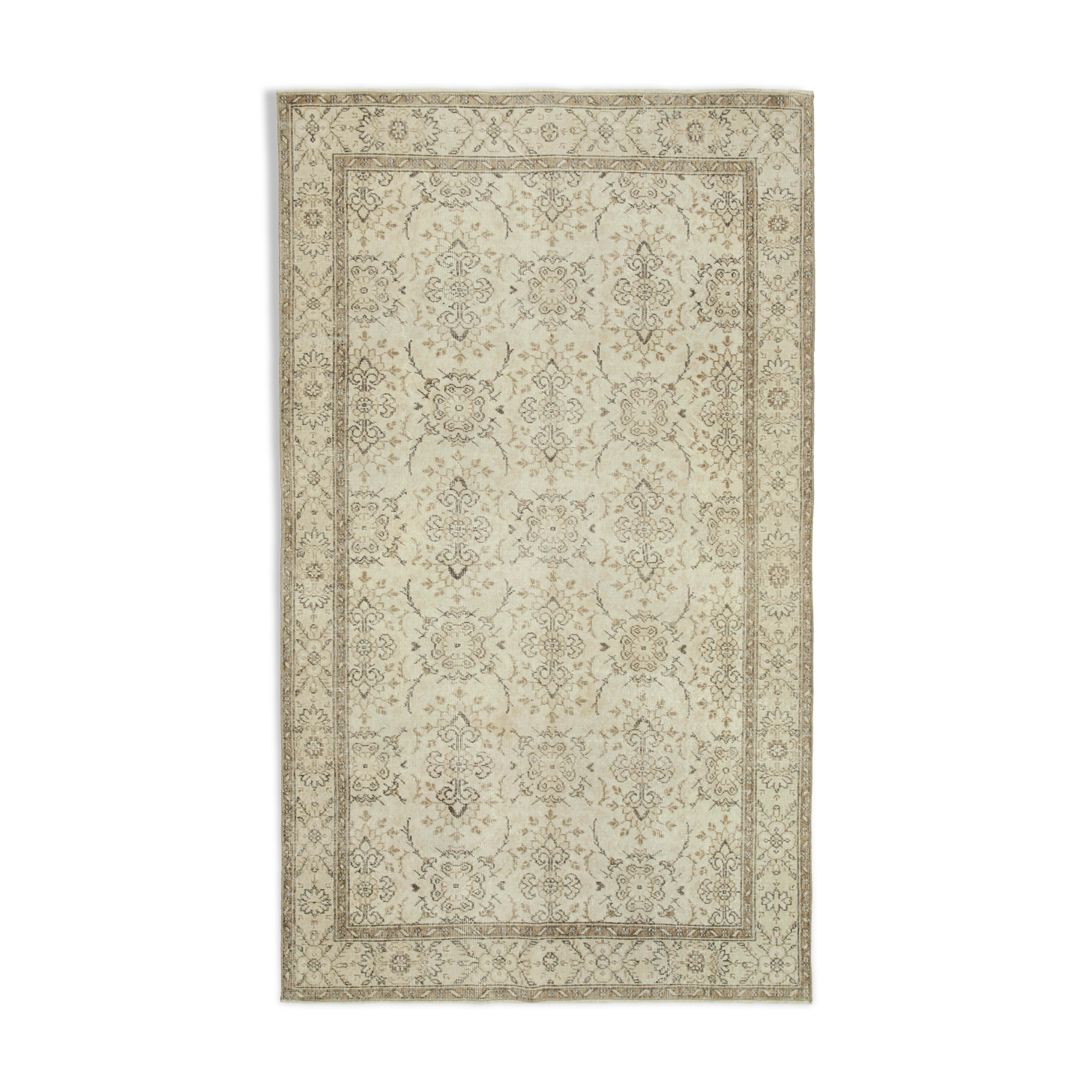 Handmade Wool Oriental Beige Rug 167 cm x 281 cm - 36758