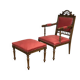 Breton armchair and its footrest from the 1930s.