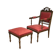 Breton armchair and its footrest from the 1930s.