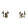 Pair of gold wall sconces with porcelain flowers