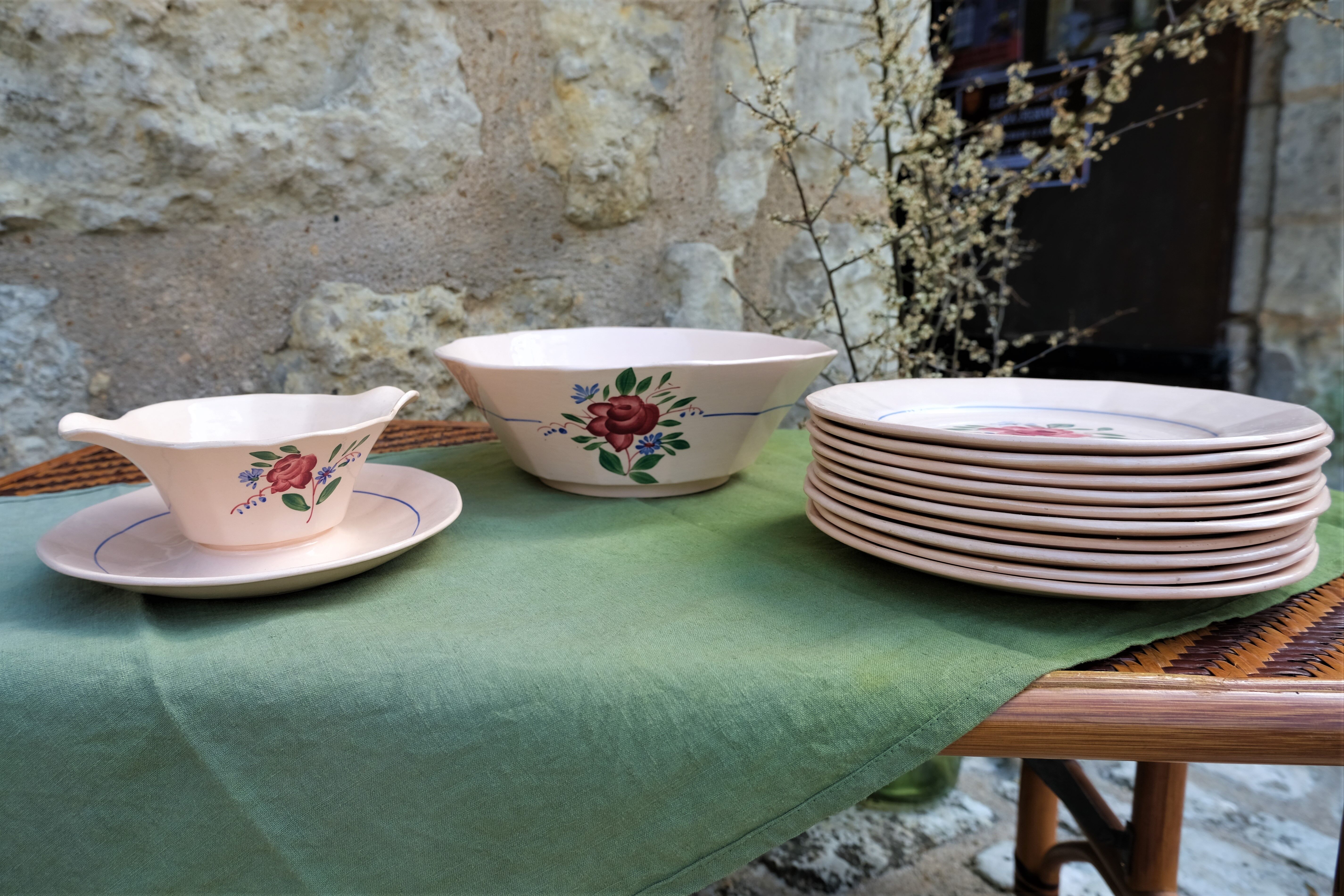 Small pink service Digoin and Sarreguemines