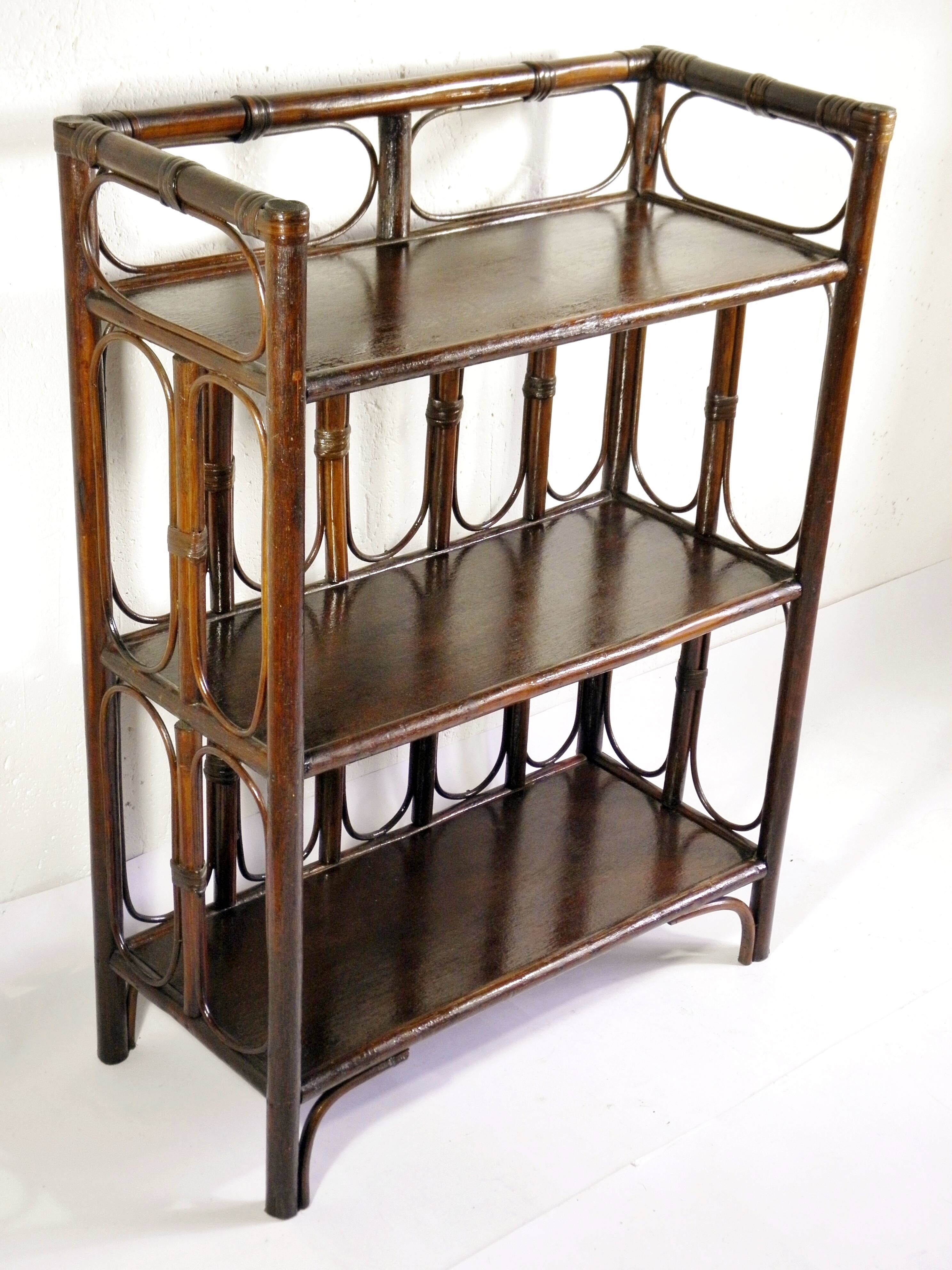 SHELF - BOOKCASE on legs in RATTAN