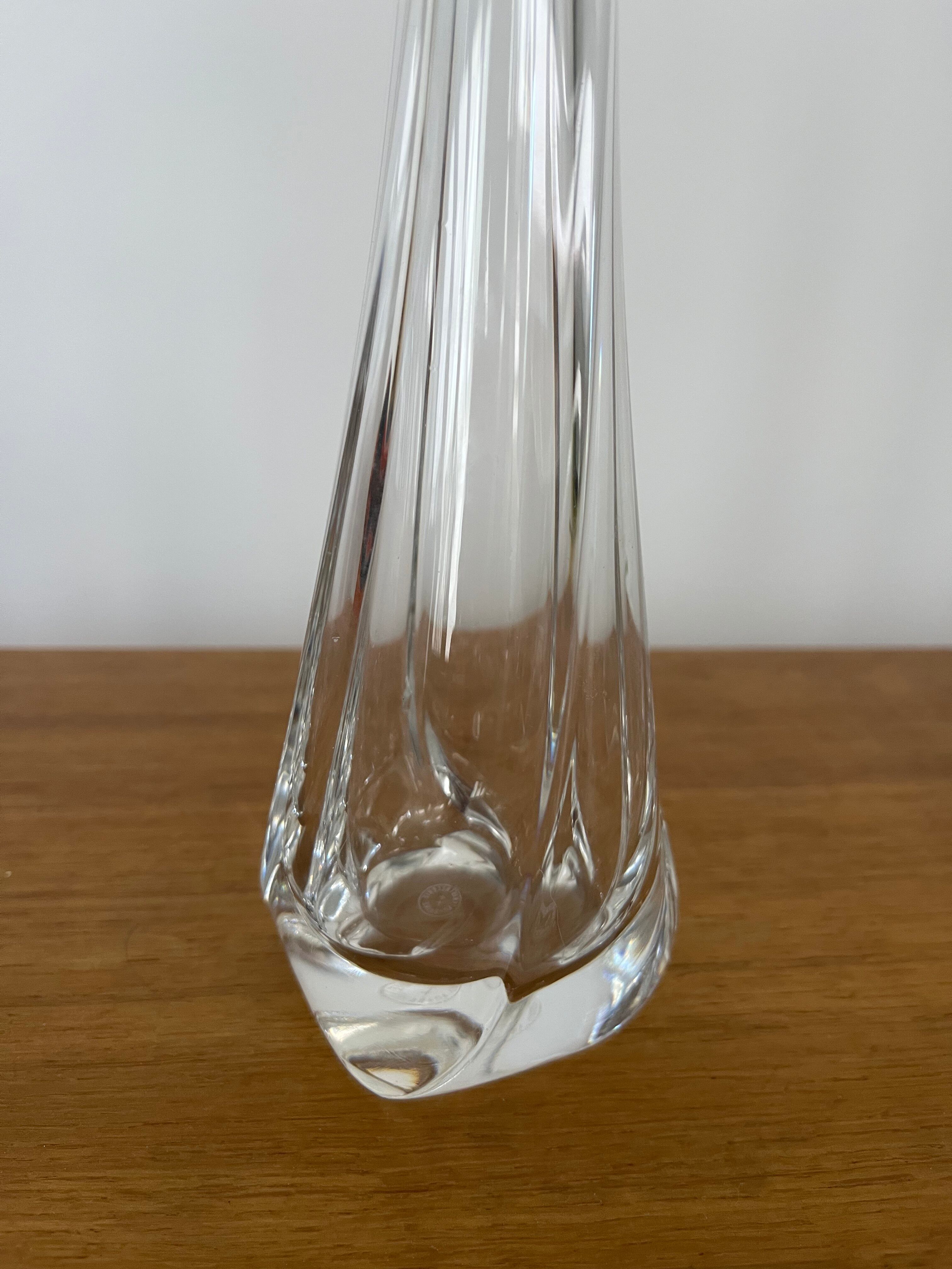 Soliflore vase H27cm signed Cristallerie Lorraine