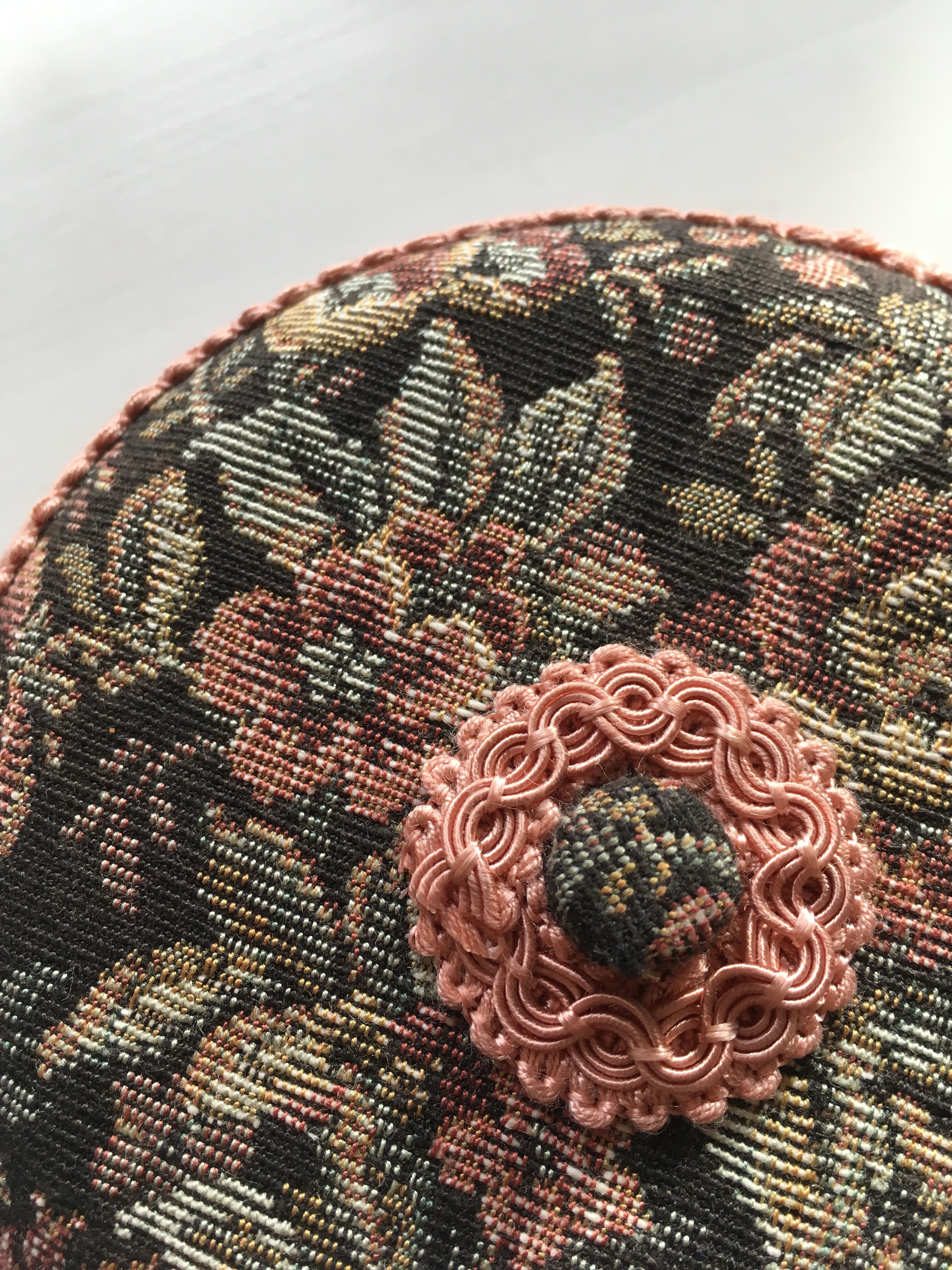 Jewelry box decorated with floral fabric