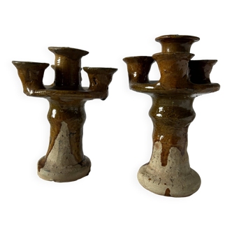 Set of two antique candlesticks