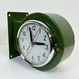 Vintage green citizen double-sided navy wall clock, 1980s