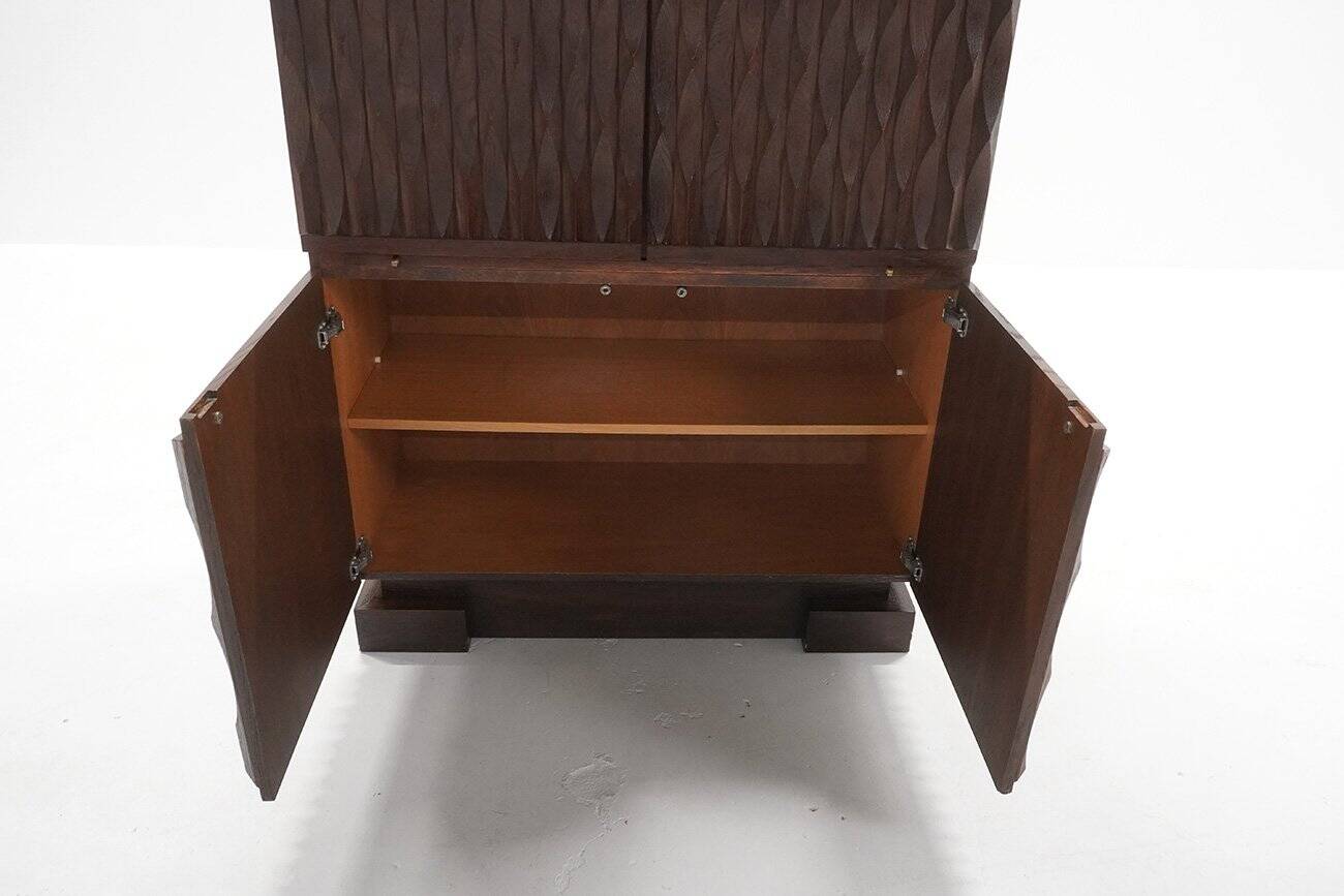 Vintage Brutalist Cabinet in Oak from Maison Aurora, Belgium, 1970s