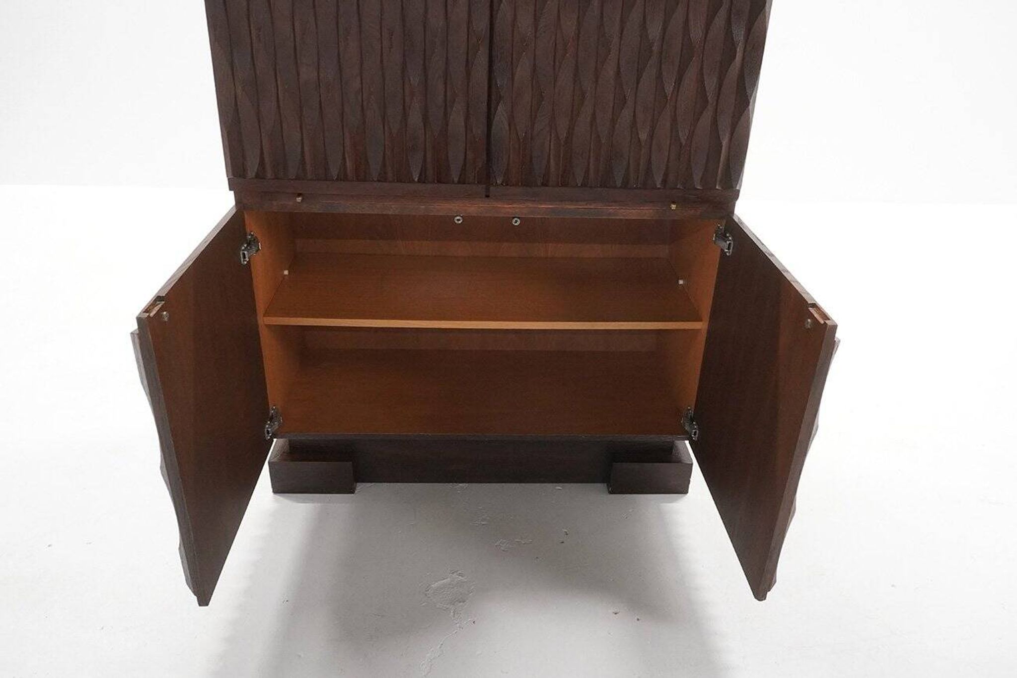 Vintage Brutalist Cabinet in Oak from Maison Aurora, Belgium, 1970s