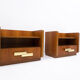 Pair of mid-century wooden drawers nightstands, Italy 1950s