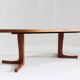 Vintage Danish round extendable dining table teak 1960s