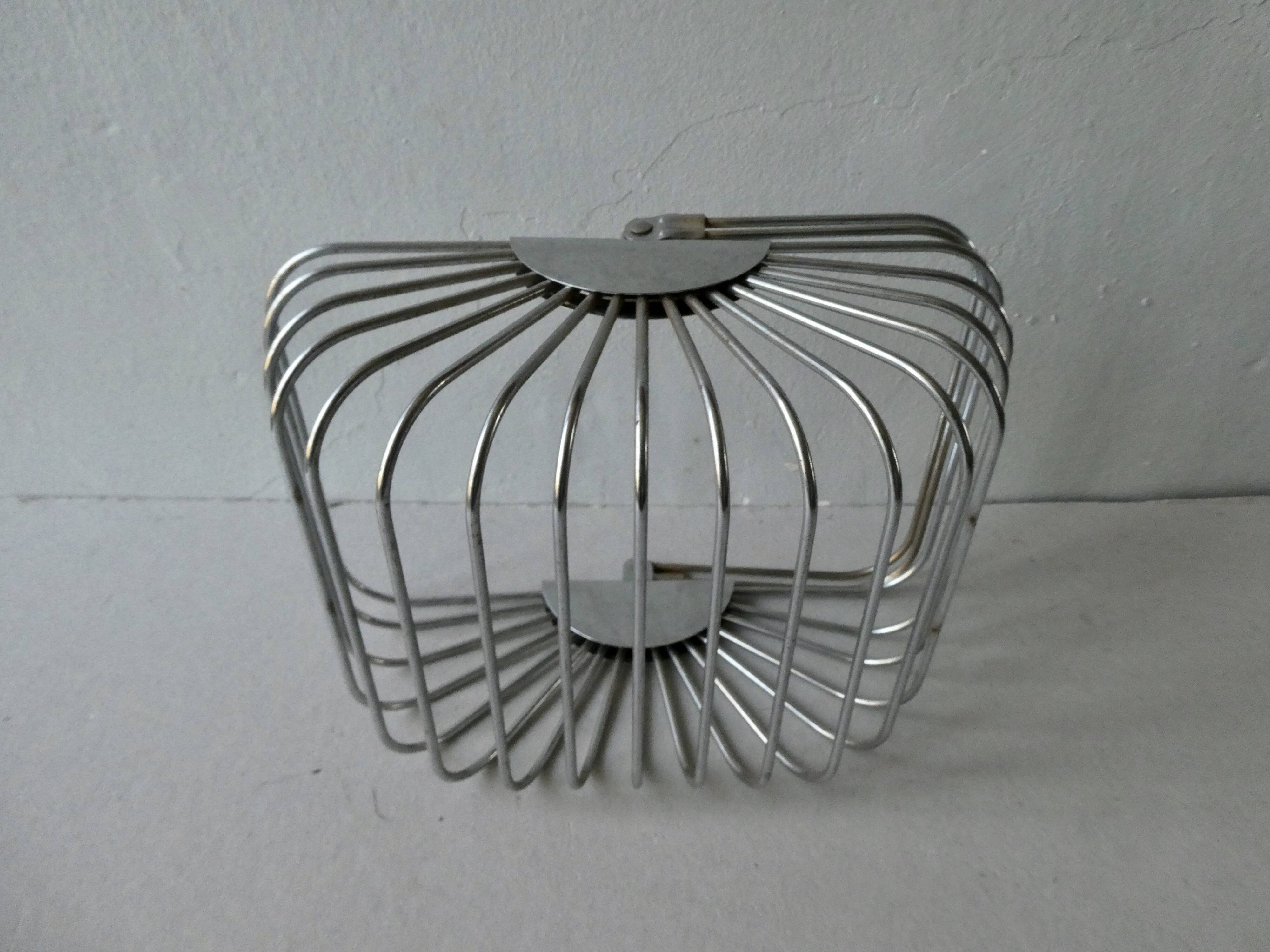 Chrome metal basket, 70s