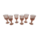 Set of 6 pink twisted white wine glasses "Rosaline" Luminarc France