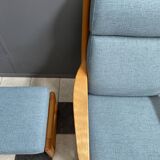 Johannes Andersen highback chair with hocker for Silkeborg Denmark