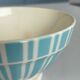 Antique bowl digoin france | blue striped earthenware bowl | collectible tableware