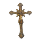 Ornate engraved brass crucifix, Christian cross, Jesus Christ.