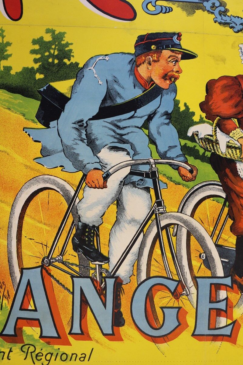 Original litho bike 1896 cycles malinge poster - laulan