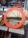 Vintage orange round mirror SYLA – Pop Art / Space Age 70s – Ø 46 cm