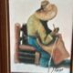Original Swedish Oil on canvas “Basket-Making Woman” Signed & Framed 27×33cm