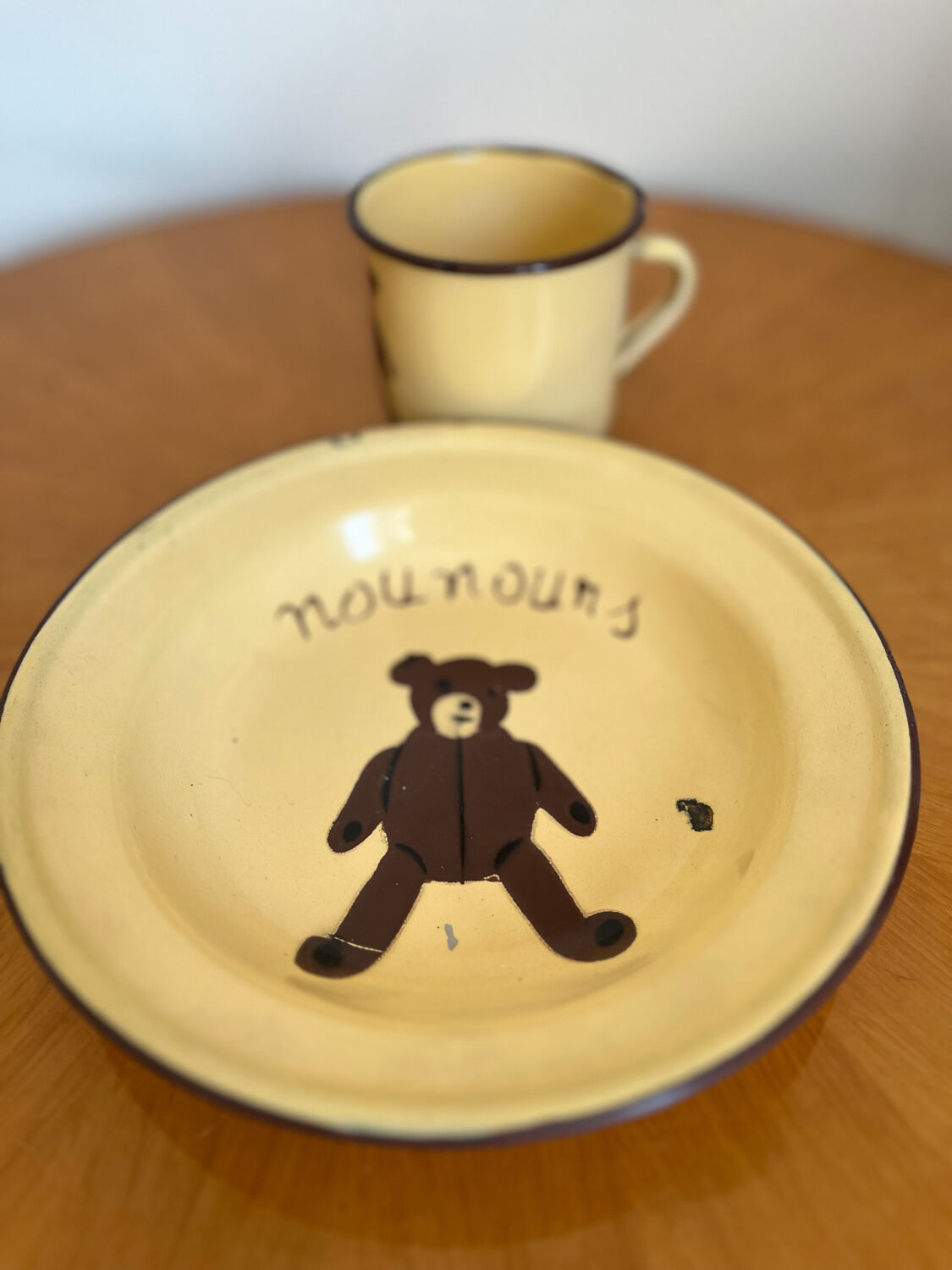 Vintage enameled sheet metal plate