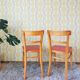 Vintage Wooden Dining Chair: Red Leather Seat, Mid-Century Modern