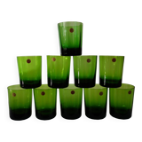 Set of 10 tinted glasses made in Poland, 1970s