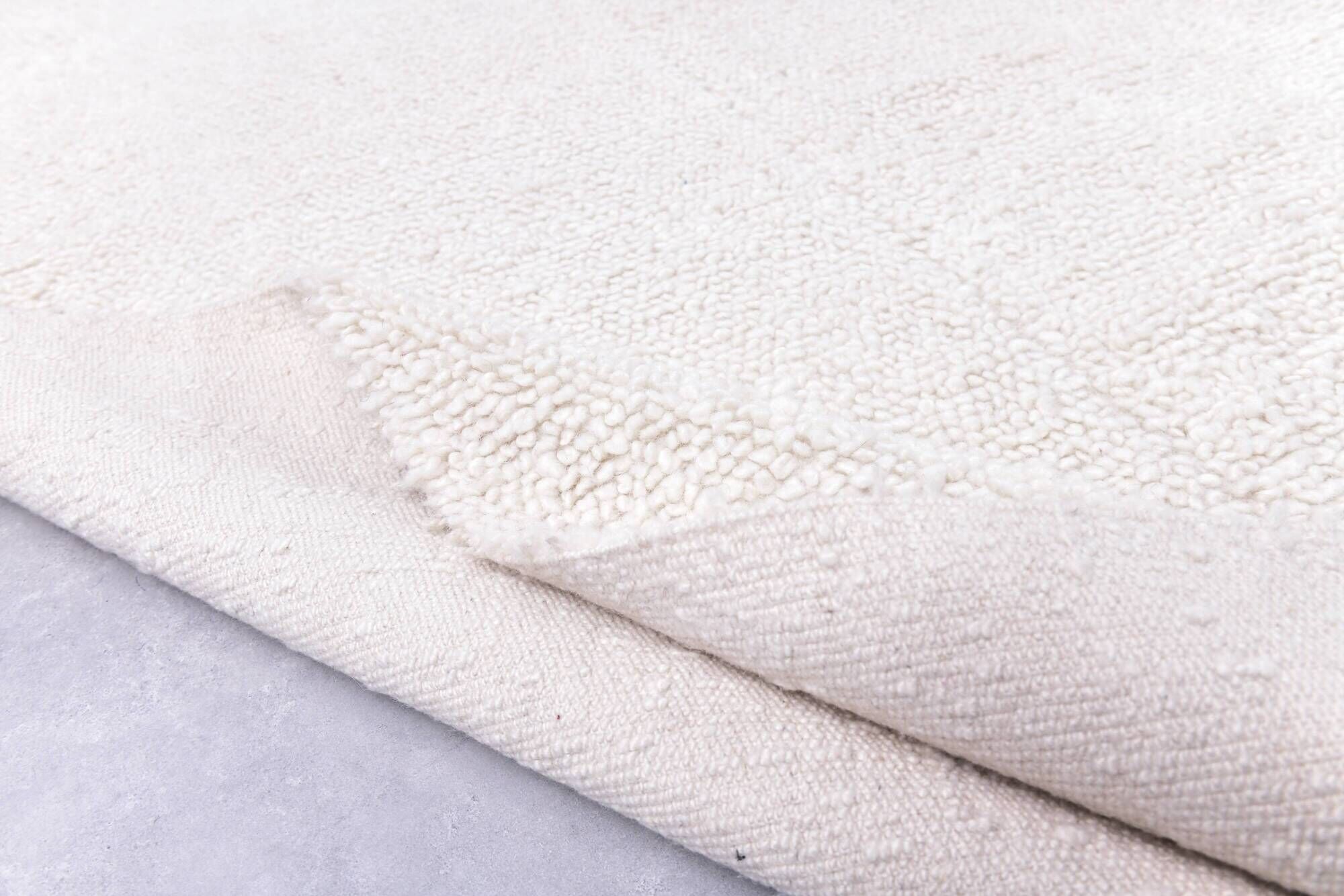 9x10 Handmade Wool White Moroccan Rug, 266x296Cm