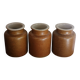 3 vases vintage en grès, intérieur vernissé