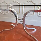 70s chrome and smoked glass dining table