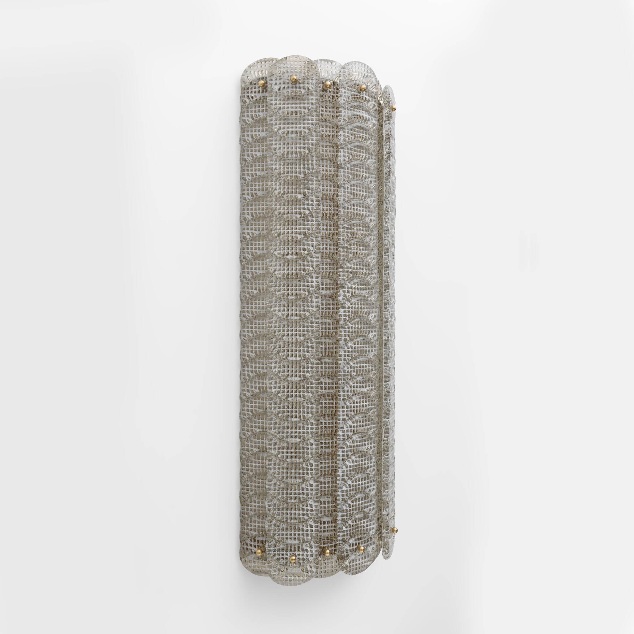 Pair of Mid-century Modern Style Italian Murano Glass Sconces "Reticello"