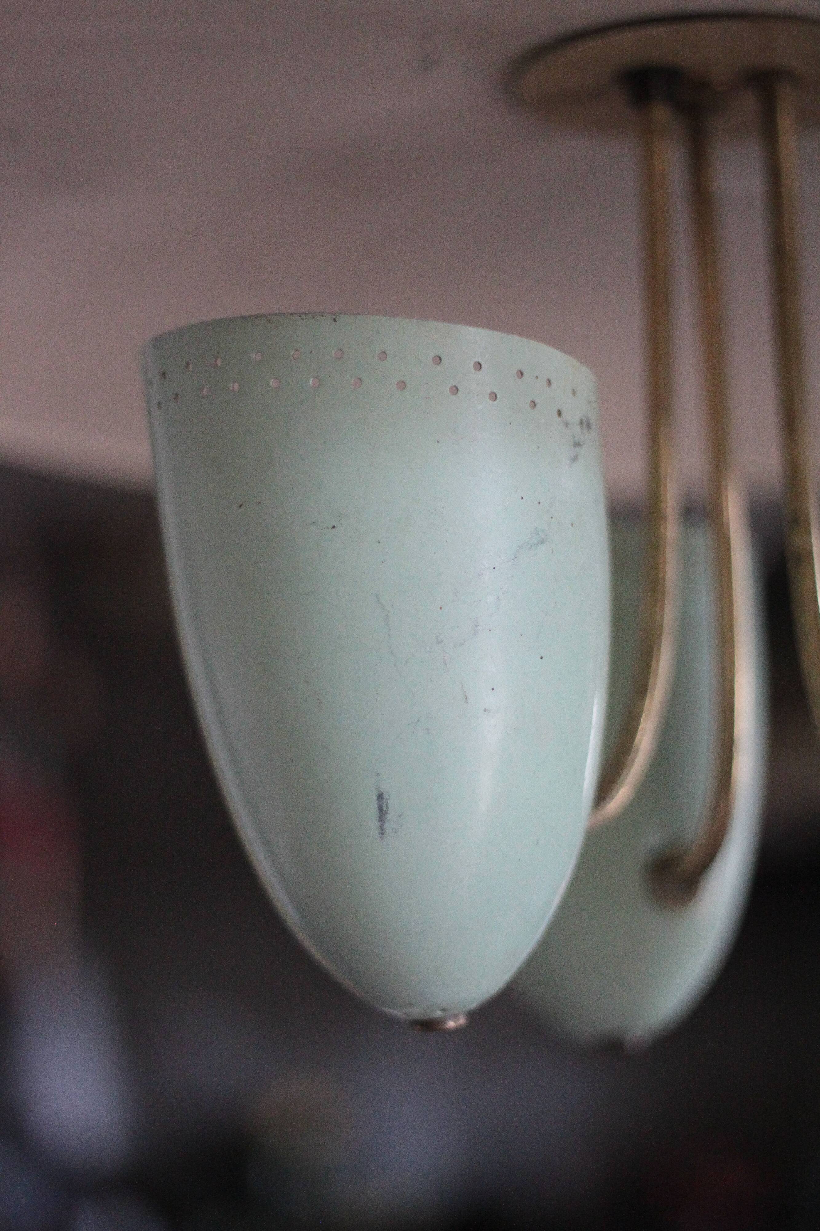 Vintage lacquered metal pendant from the 1950s, Herman Busquet for Hala.