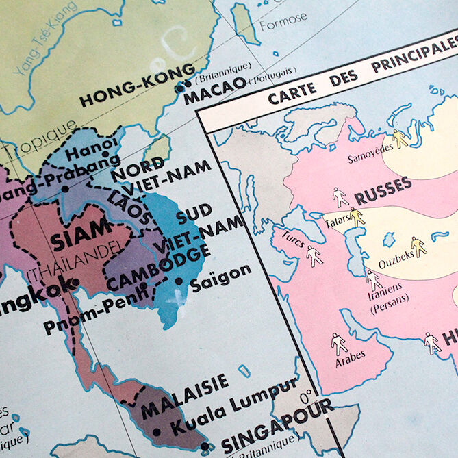 School map - Political South America and USSR