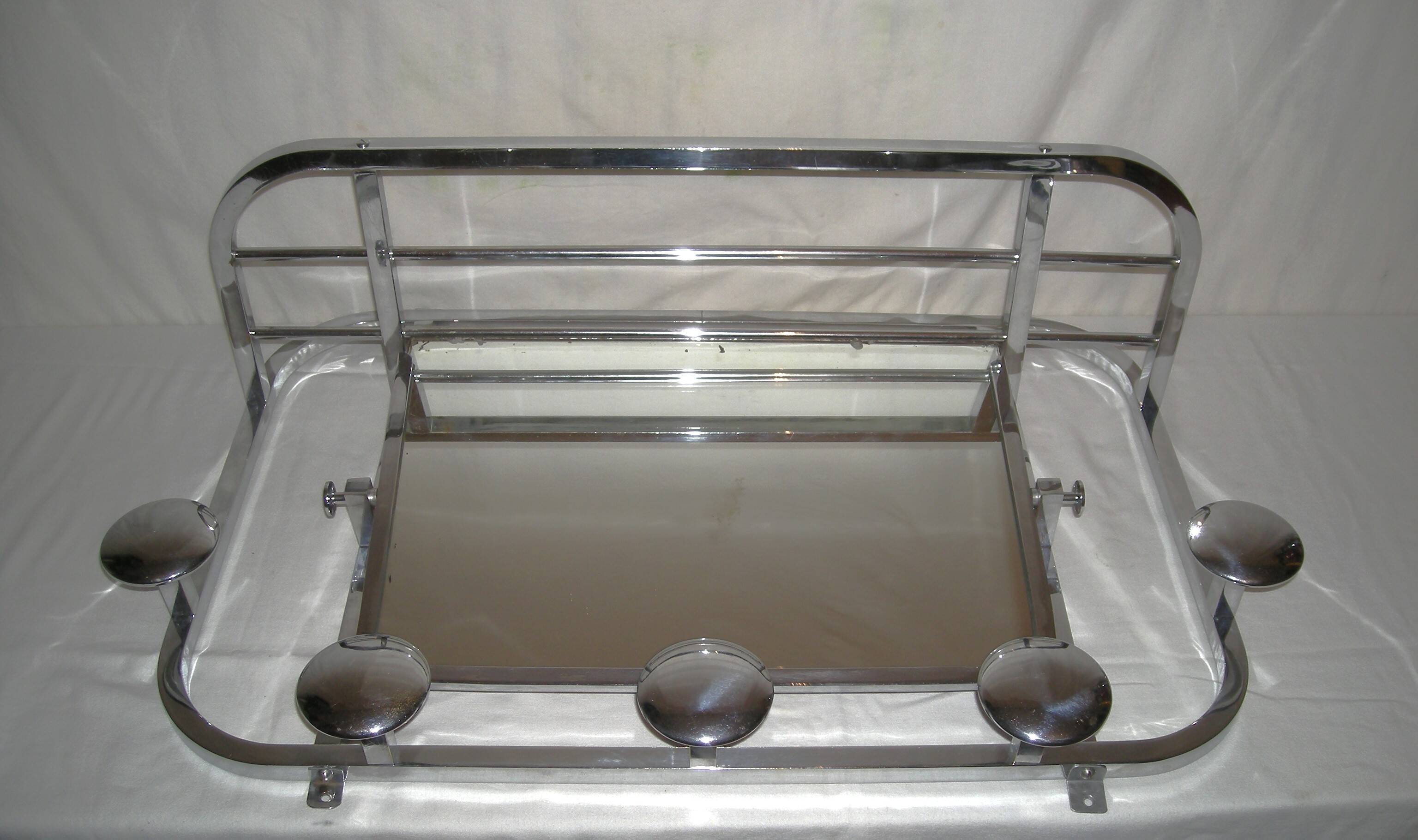 Art Deco wall-mounted coat rack from the 1930s