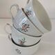 4 tasses scandinaves peintes main Arnold Wiig - Ostfriesland années 50-60