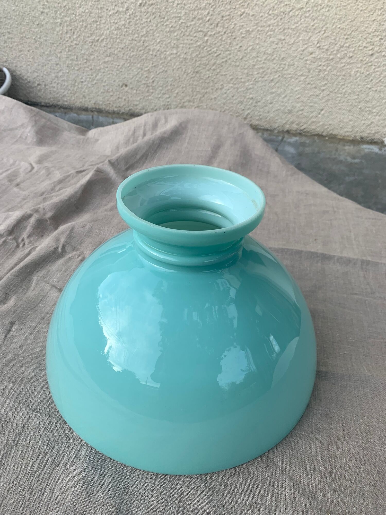 Mint green opaline globe for lamp or vintage kerosene lamp