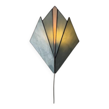 Vintage stained glass wall lamp 1970s