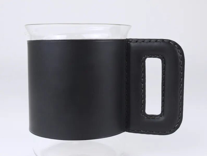 Carl Auböck Martini Set Black Leather Pitcher & Glasses, Austria, 1950s