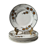 Set of six flat plates orchies nord