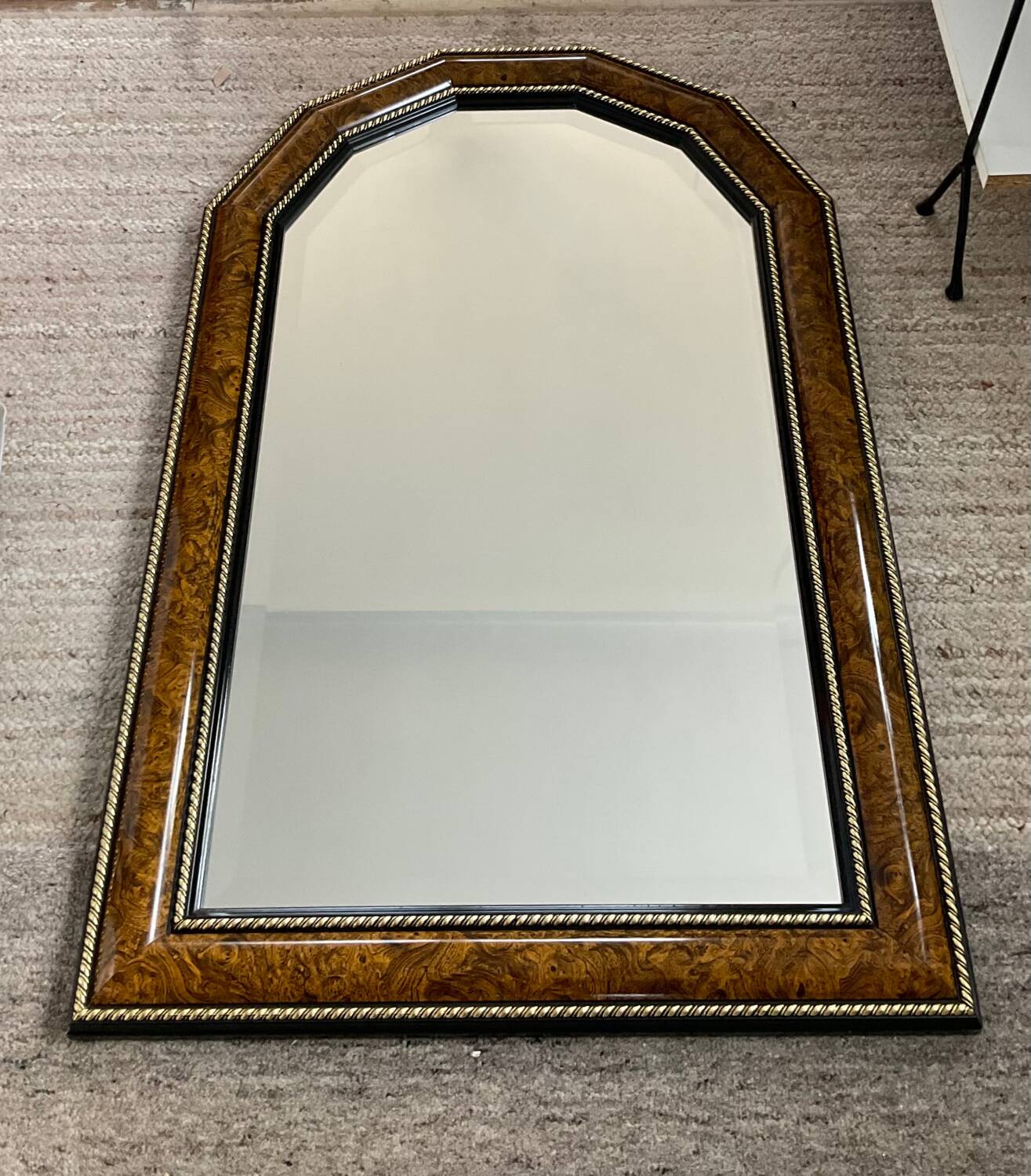 Large vintage Italian wooden mirror