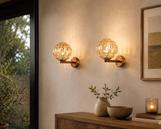 Pair of bubble wall lights by Helena Tynell from the 70s.