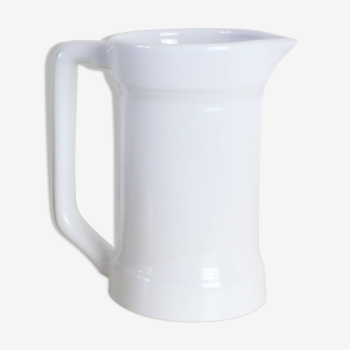 Water pitcher, white ceramic, 1940s vintage French