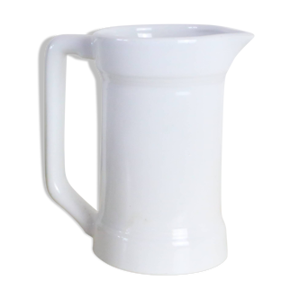 Water pitcher, white ceramic, 1940s vintage French