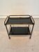 Vintage 70s dessert bar – black metal & brass – glass top f