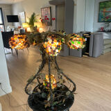 Tief lamp signed – Athena type cluster model – blown glass paste