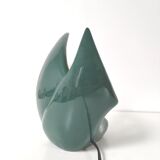 Lamp shape wave shell ceramic green glass globe