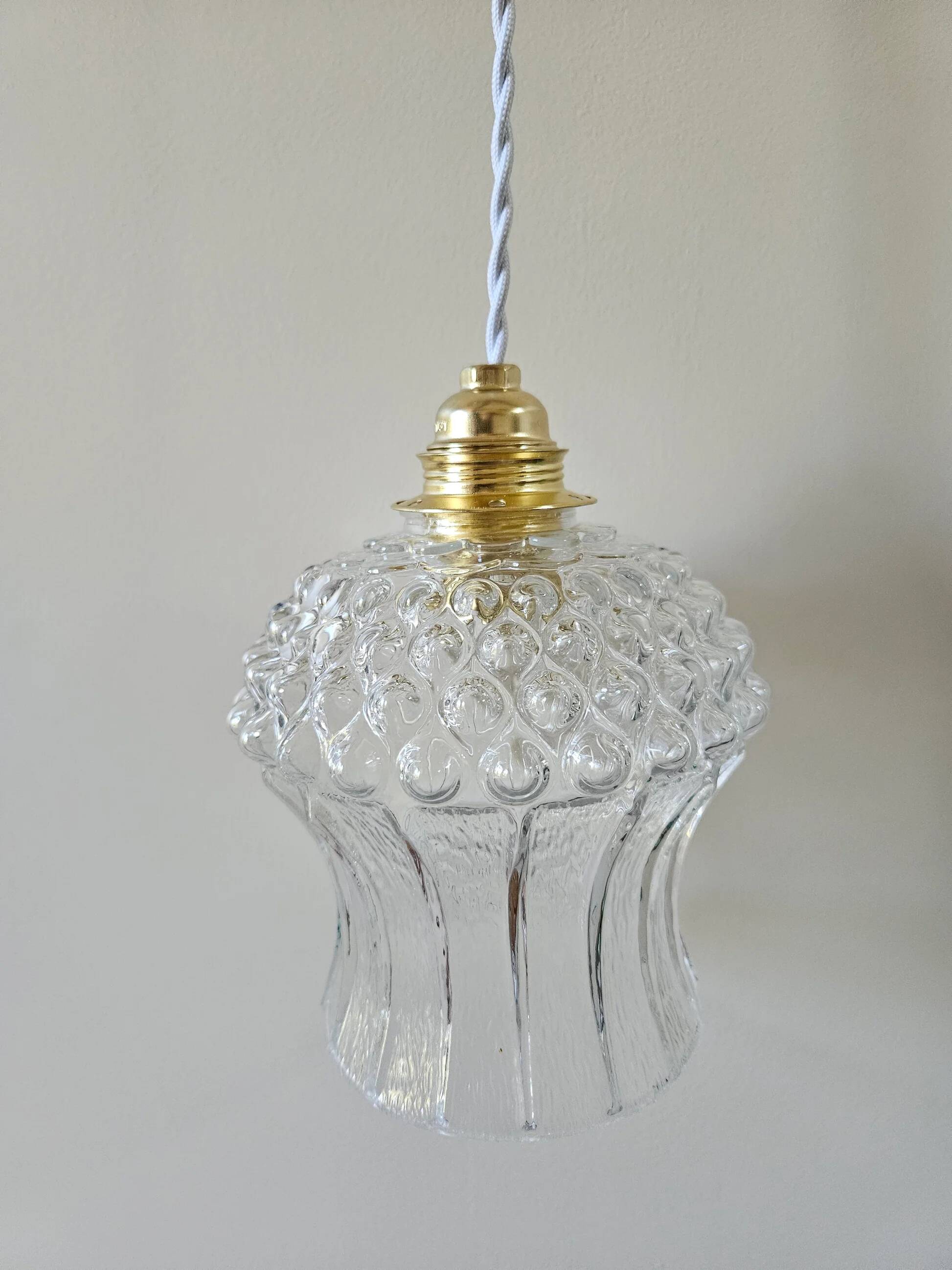 Vintage glass globe pendant light