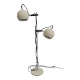 Lampadaire 2 lampes boules blanc cassé années 60