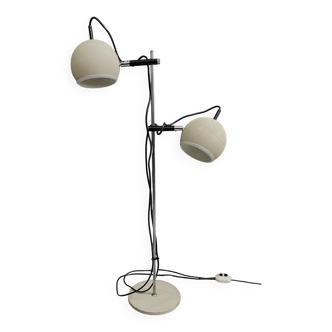 Floor lamp 2 off-white ball lamps from the 60s