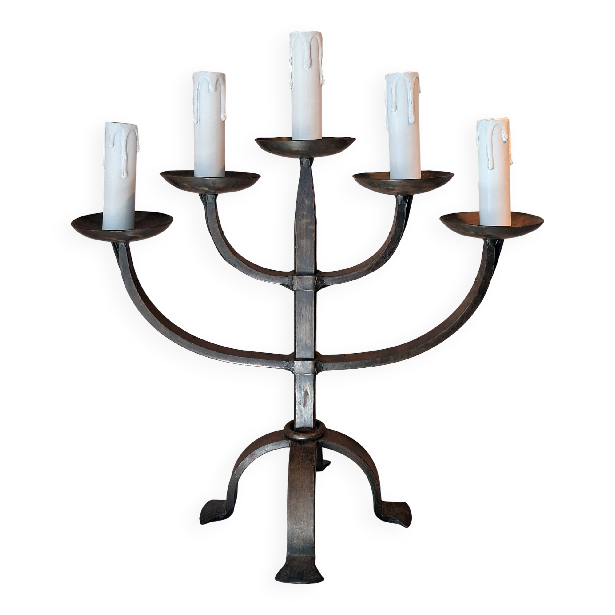Brutalist 5-light candelabra 1950/1960.
