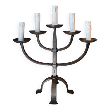 Brutalist 5-light candelabra 1950/1960.
